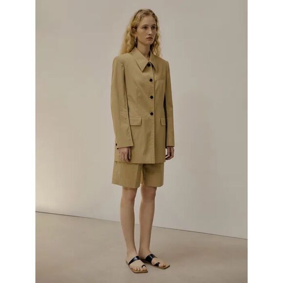 Low Classic Natural Curved Sleeve Cotton Blazer size Small - Picture 4 of 12